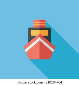boat flat icon with long shadow