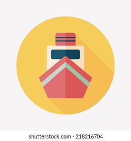boat flat icon with long shadow