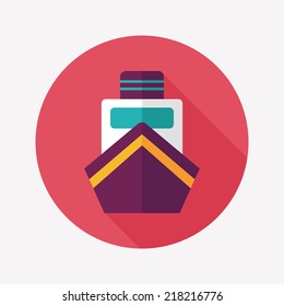 boat flat icon with long shadow