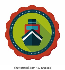 boat flat icon with long shadow