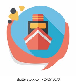 boat flat icon with long shadow