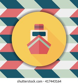 boat flat icon with long shadow