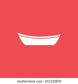 Boat Flat Icon On Red Background