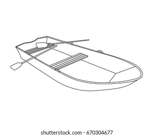 Boat flat icon and sign. Outline Vector Illustration.