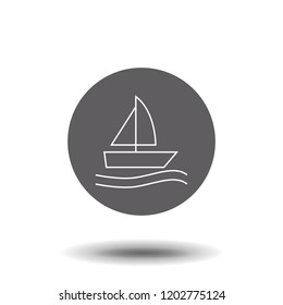 Boat flat icon. Single high quality outline symbol of water for web design or mobile app. Thin line signs of swimming for design logo, visit card, etc.