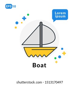 Boat Flat icon. Used For web, logo, mobile app, User Interface