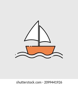 Boat flat icon vector illustration