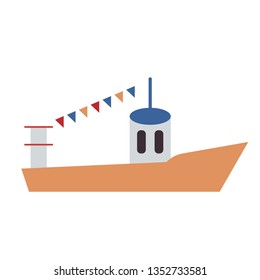 boat flat illustration on white