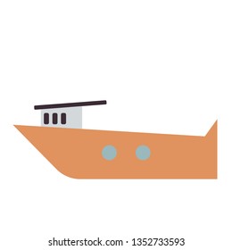 boat flat illustration on white