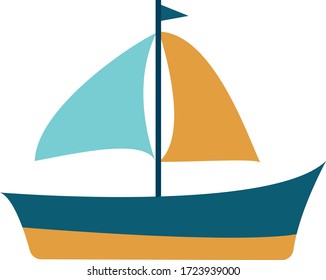 Boat flat style. Vector Illustration