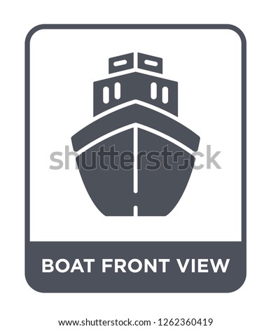 boat front view icon vector on white background, boat front view trendy filled icons from Transportation collection, boat front view simple element illustration