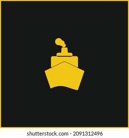 Boot Von vorn Blick gelb leuchtendes Neonsymbol