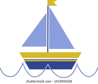 Boat geometric illustration isolated on white