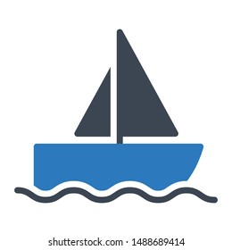 boat glyph colour vector icon
