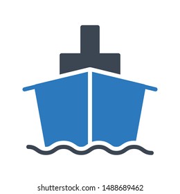 boat glyph colour vector icon