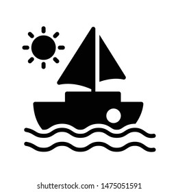 boat glyph flat vector icon