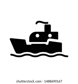 boat glyph flat vector icon
