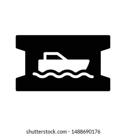 boat glyph flat vector icon