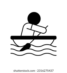 Boat Glyph Vector Icon that can easily edit or modify

