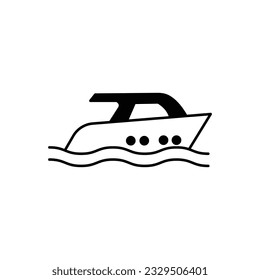 Boat Glyph Vector Icon that can easily edit or modify

