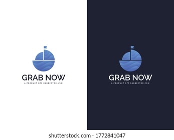 boat Gradient color logo template vector.