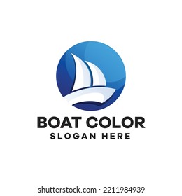 Boat Gradient Logo Nautical Design