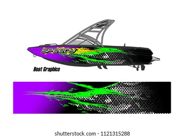 boat graphic background vector. abstract racing livery design for vehicle vinyl wrap