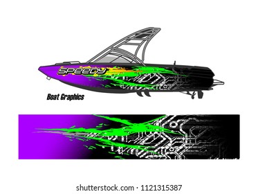 boat graphic background vector. abstract racing livery design for vehicle vinyl wrap