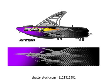 boat graphic background vector. abstract racing livery design for vehicle vinyl wrap