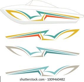 Boat Graphics, Stripe : Vinyl Ready Vector Illustration