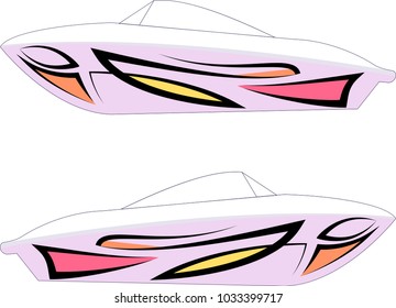 Boat Graphics, Stripe : Vinyl Ready Vector Art