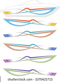 Boat Graphics, Stripe : Vinyl Ready Vector Illustration