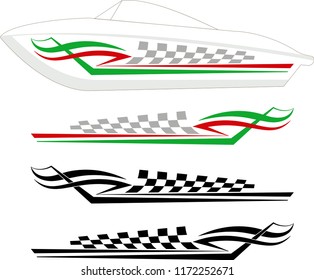 Boat Graphics, Stripe : Vinyl Ready Vector Art