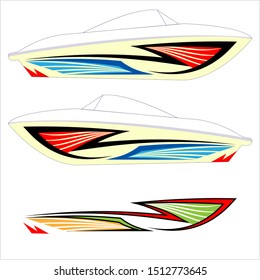 Boat Graphics Stripe Vinyl Ready Design Stock Vector (Royalty Free ...