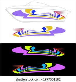 Boat Graphics, Stripe, Vinyl Ready Design Vector Art Illustration