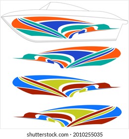 Boat Graphics, Stripe, Vinyl Ready Design Vector Art Illustration