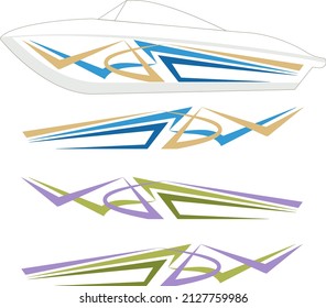 Boat Graphics, Stripe : Vinyl Ready Vector Illustration