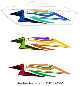 Boat Graphics, Stripe, Vinyl Ready Design Vector Art Illustration