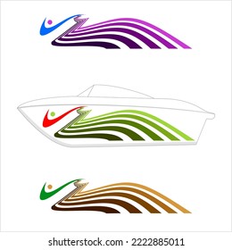 Boat Graphics, Stripe, Vinyl Ready Design Vector Art Illustration