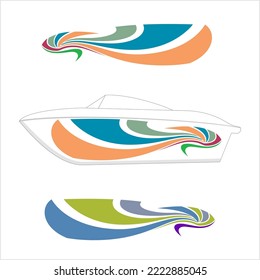 Boat Graphics, Stripe, Vinyl Ready Design Vector Art Illustration