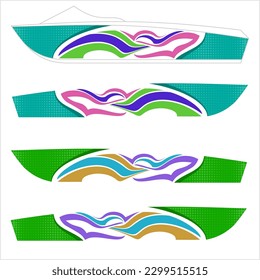 Boat Graphics, Stripe, Vinyl Ready Design, Boat Warp Design Vector Art Illustration