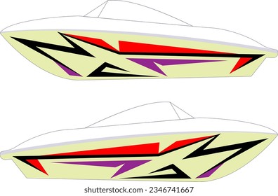 Boat Graphics, Stripe : Vinyl Ready Vector Art