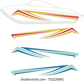 Boat Graphics, Stripe : Vinyl Ready Vector Illustration