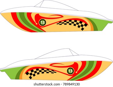 Boat Graphics, Stripe : Vinyl Ready Vector Art