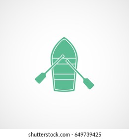 Boat Green Flat Icon On White Background