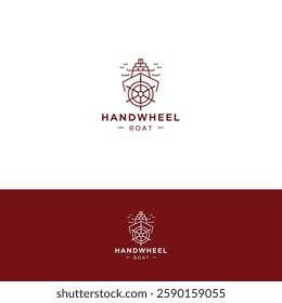 Boat Hand wheel logo design template