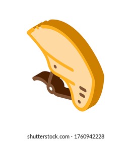 Señal isométrica del vector de iconos de canoas de casco de barco. ilustración de símbolo aislado de color