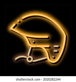 Boat Helmet Canoeing neon light sign vector. Glowing bright icon sign. transparent symbol illustration