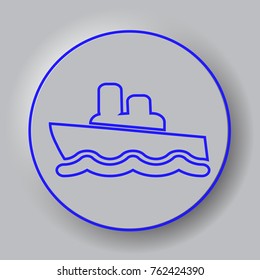 boat icon 3d, for Internet icon and application icon. Vector eps 10.