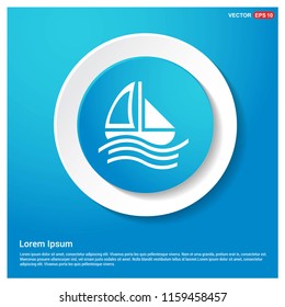 Boat Icon Abstract Blue Web Sticker Button - Free vector icon